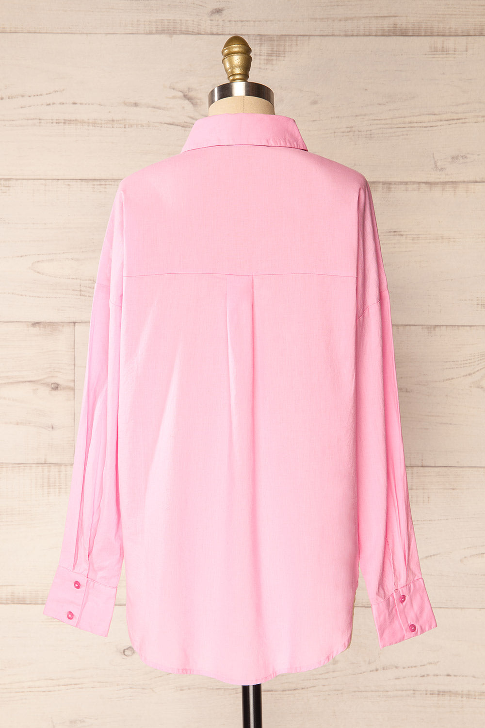 Dodoma Pink Oversized Button-Up Shirt | La petite garçonne  back view