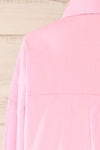 Dodoma Pink Oversized Button-Up Shirt | La petite garçonne  back close-up