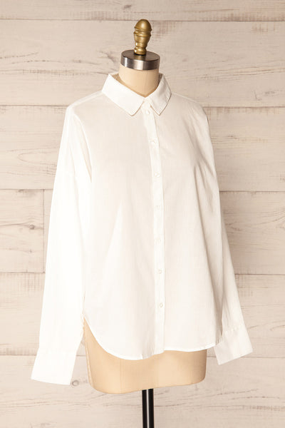 Dodoma White Oversized Button-Up Shirt | La petite garçonne  side view