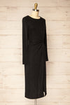 Domingo Black Knotted Dress w/ Sparkly Pattern | La petite garçonne side view