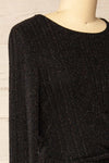 Domingo Black Knotted Dress w/ Sparkly Pattern | La petite garçonne side close-up