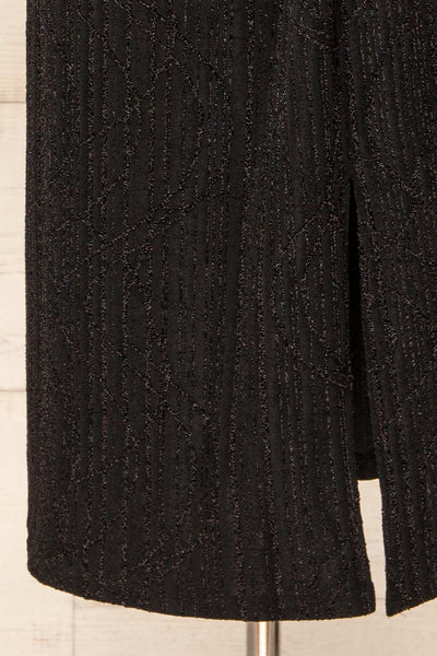 Domingo Black Knotted Dress w/ Sparkly Pattern | La petite garçonne bottom