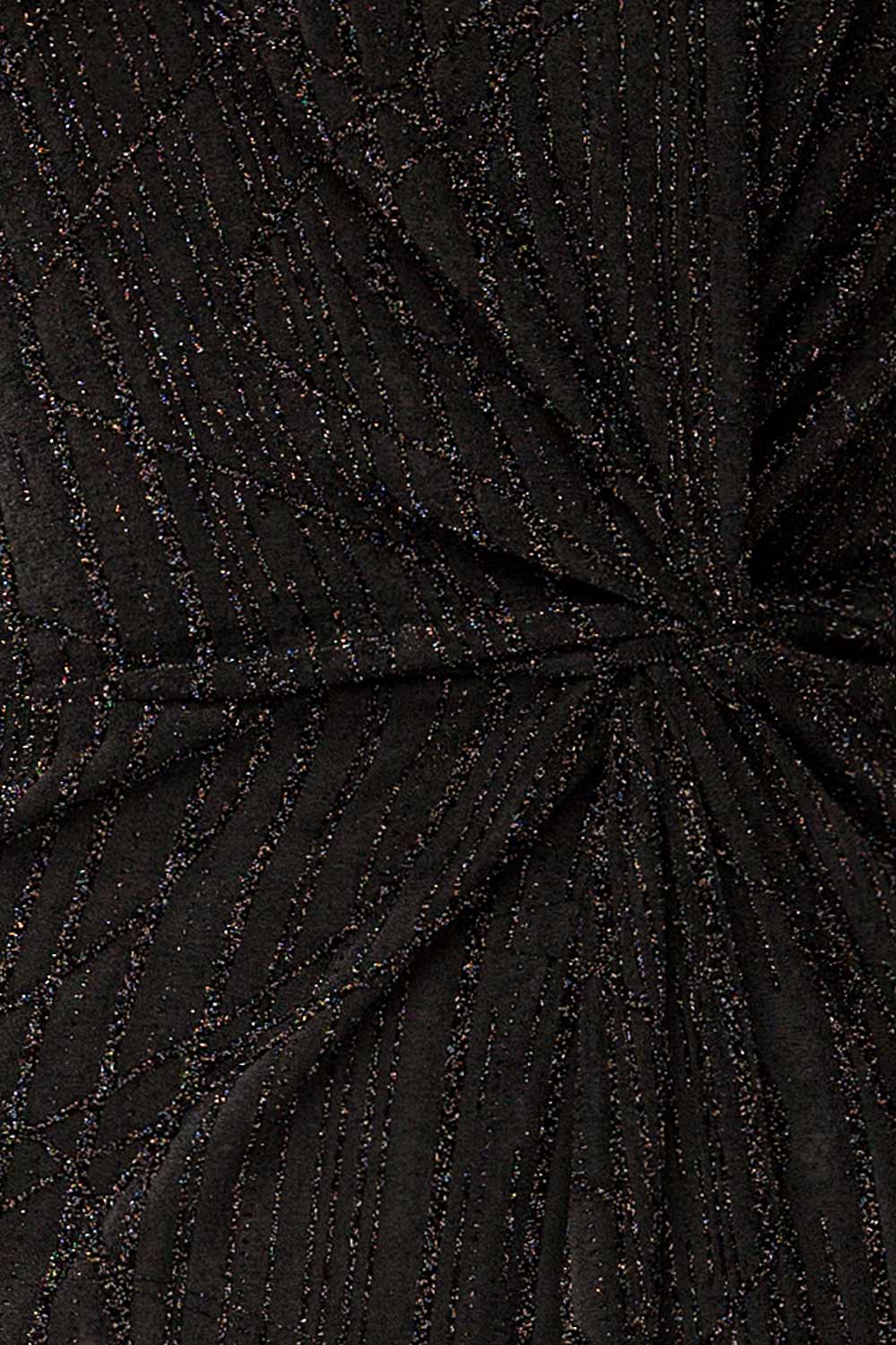 Domingo Black Knotted Dress w/ Sparkly Pattern | La petite garçonne  fabirc 