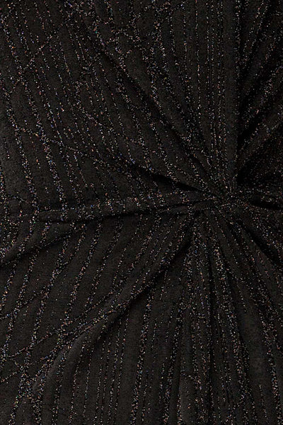 Domingo Black Knotted Dress w/ Sparkly Pattern | La petite garçonne  fabirc