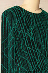 Domingo Green Knotted Dress w/ Sparkly Pattern | La petite garçonne side close-up