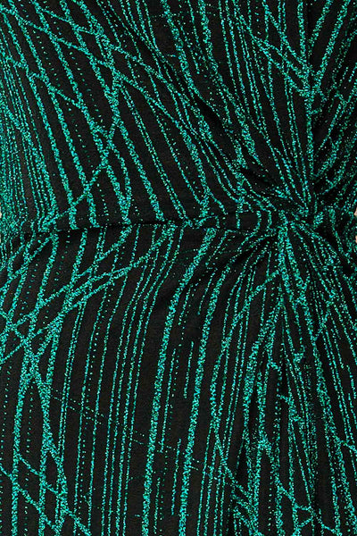 Domingo Green Knotted Dress w/ Sparkly Pattern | La petite garçonne fabric