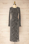 Domingo Silver Knotted Dress w/ Sparkly Pattern | La petite garçonne front view
