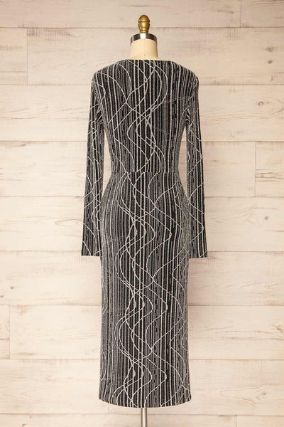 Domingo Silver Knotted Dress w/ Sparkly Pattern | La petite garçonne back view