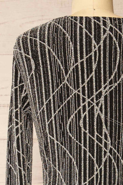 Domingo Silver Knotted Dress w/ Sparkly Pattern | La petite garçonne back close-up