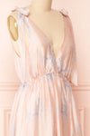 Dorathea Deep V-Neck Floral Print Maxi Dress | Boutique 1861side close-up
