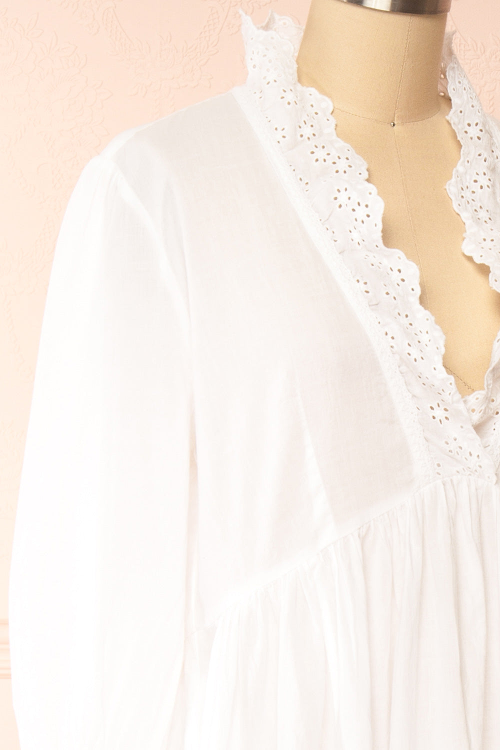 Doriane White Cotton Nightgown | Boutique 1861 side