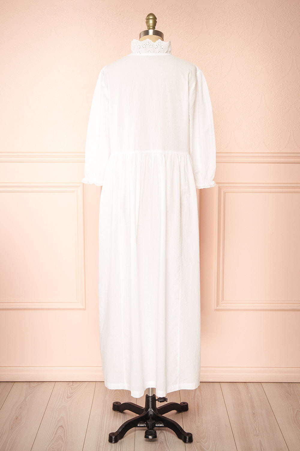 Doriane White Cotton Nightgown | Boutique 1861 back view