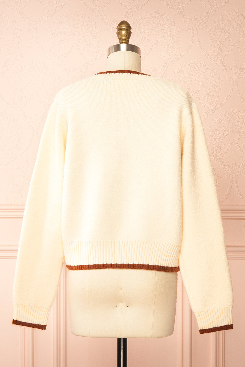 Dorianna Ivory Floral Embroidered Cardigan | Boutique 1861 back view