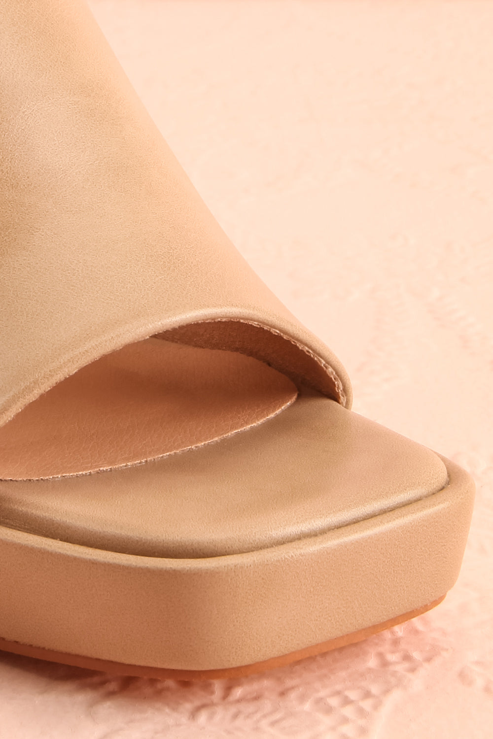 Dorisse Taupe Heeled Mules | Boutique 1861 front close-up