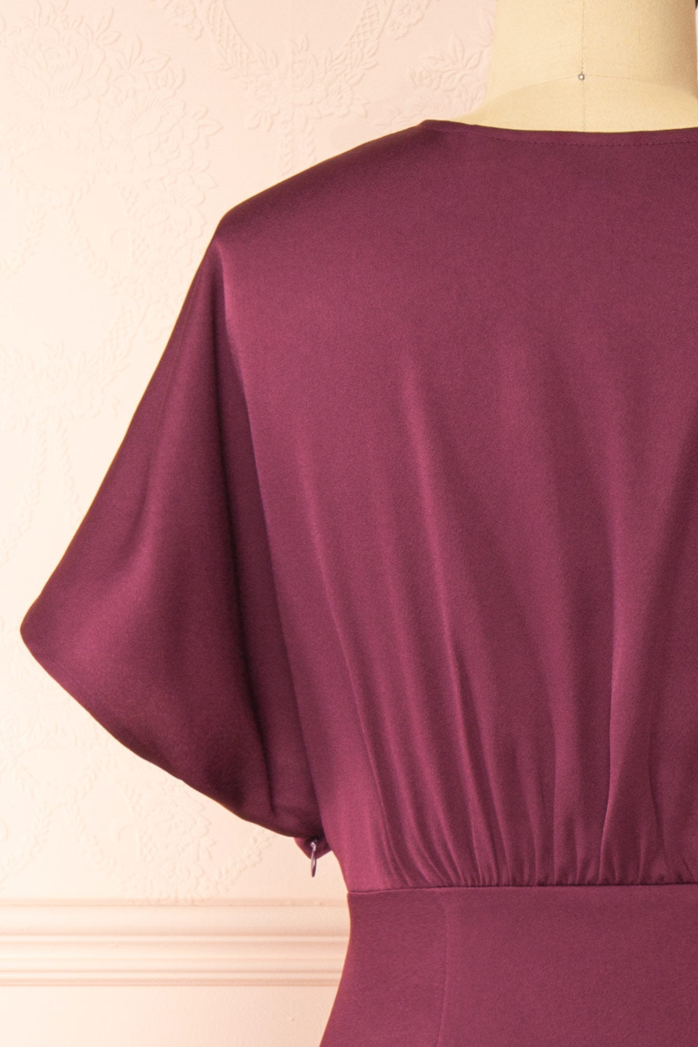 Dracaris Long Burgundy Satin Dress | Boutique 1861 back 