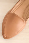Drake Beige Pointed Faux-Leather Loafers | La petite garçonne flat close-up