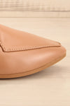 Drake Beige Pointed Faux-Leather Loafers | La petite garçonne side front close-up