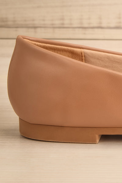 Drake Beige Pointed Faux-Leather Loafers | La petite garçonne back close-up