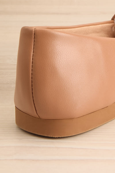 Drake Beige Pointed Faux-Leather Loafers | La petite garçonne back close-up