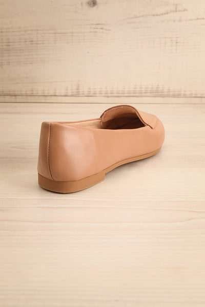 Drake Beige Pointed Faux-Leather Loafers | La petite garçonne back view