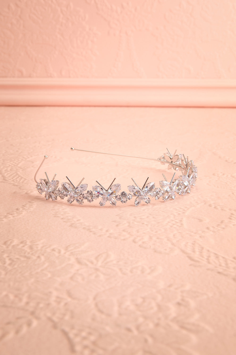 Drogo Crystal Headband w/ Butterflies | Boudoir 1861 flat view