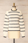 Dudley Ivory Knit Striped Sweater | La petite garçonne front view