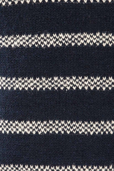 Dudley Navy Knit Striped Sweater | La petite garçonne texture