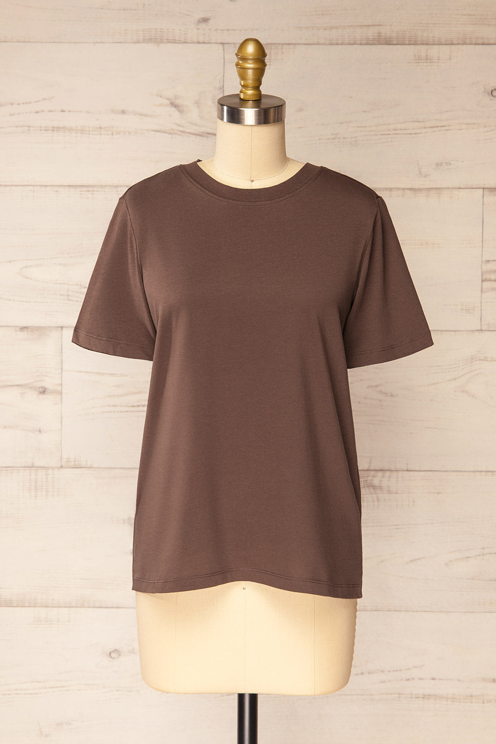 Dumka Brown Cotton T-Shirt with Short Sleeves | La petite garçonne front view