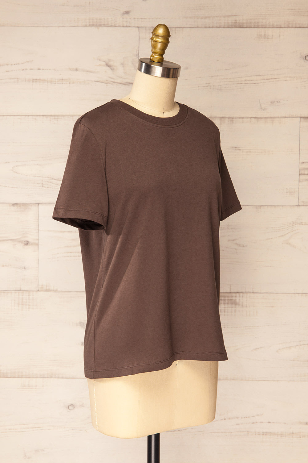 Dumka Brown Cotton T-Shirt with Short Sleeves | La petite garçonne side view