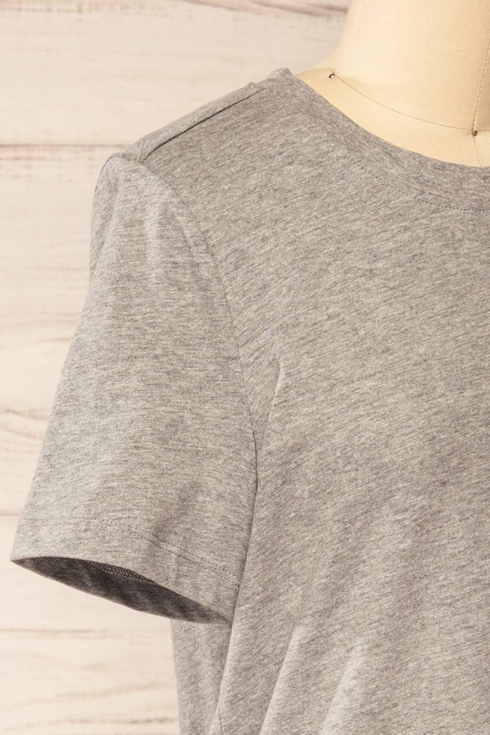 Dumka Light Grey Cotton T-Shirt with Short Sleeves | La petite garçonne side