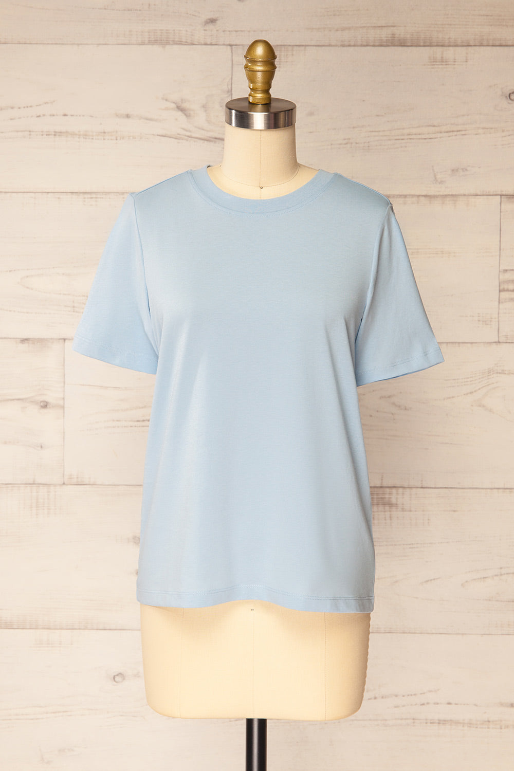 Dumka Light Blue Cotton T-Shirt with Short Sleeves | La petite garçonne front view