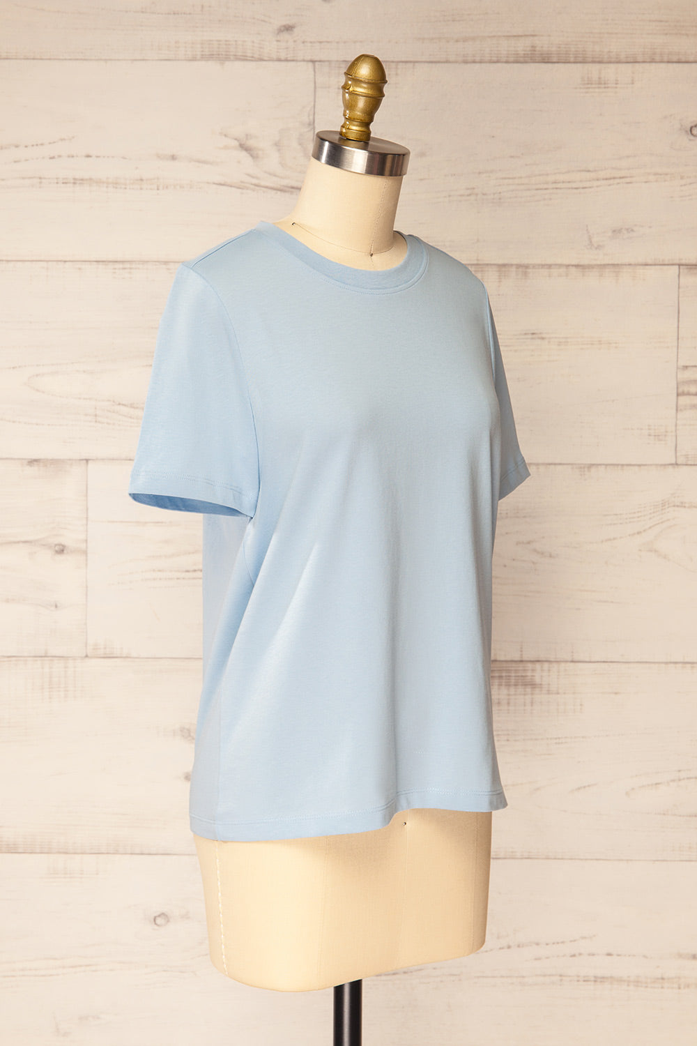 Dumka Light Blue Cotton T-Shirt with Short Sleeves | La petite garçonne side view