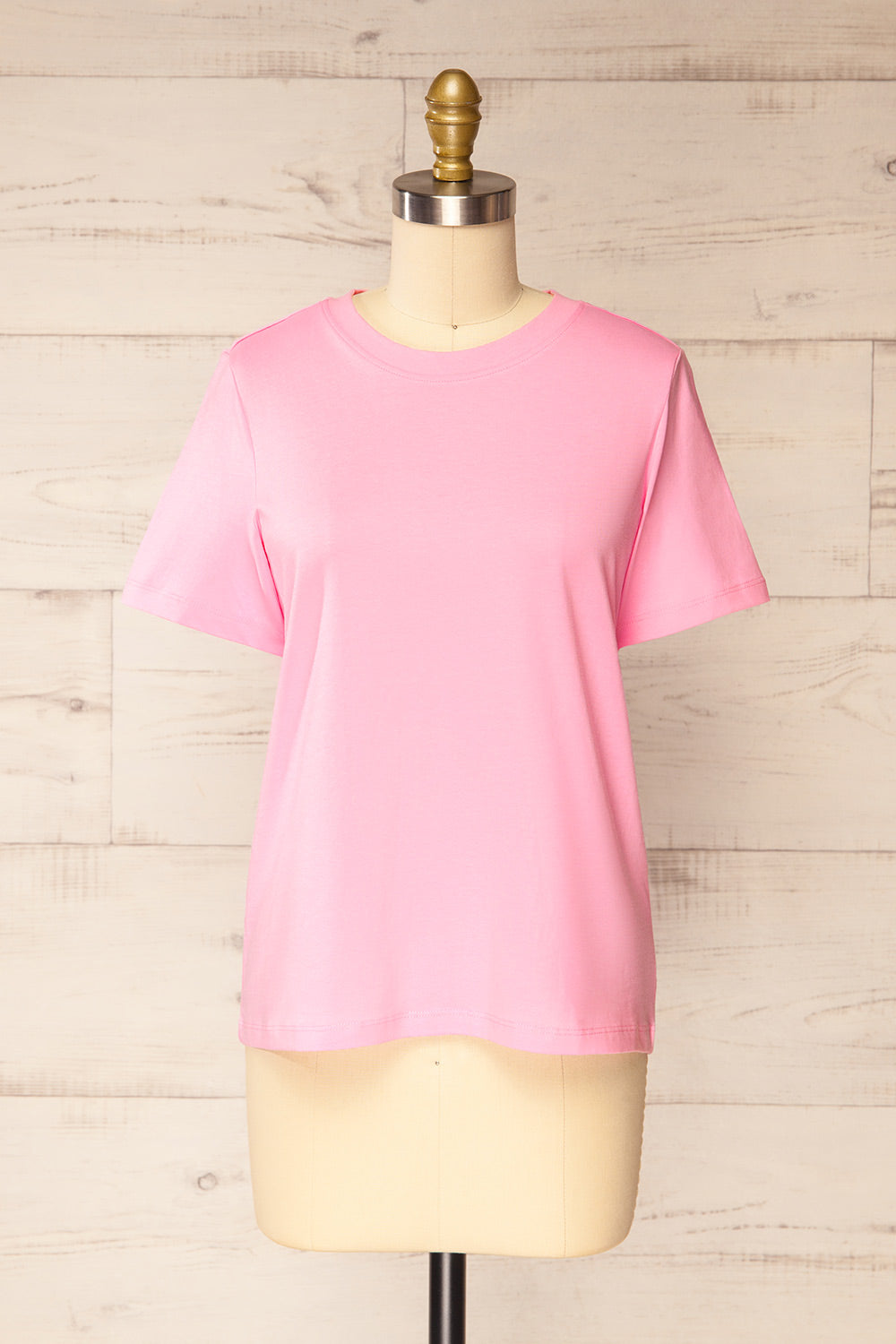 Dumka Pink Cotton T-Shirt with Short Sleeves | La petite garçonne front view