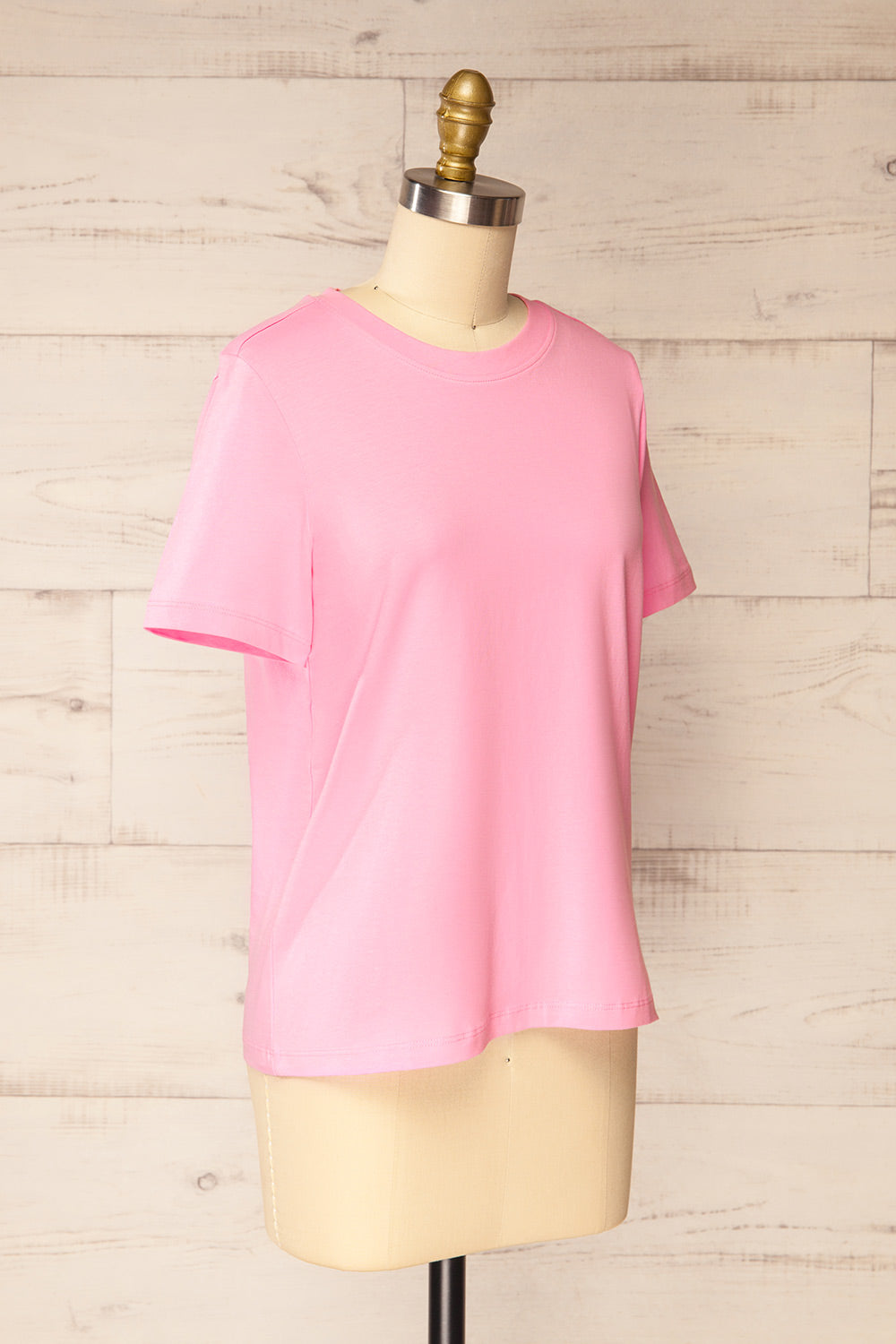 Dumka Pink Cotton T-Shirt with Short Sleeves | La petite garçonne side view