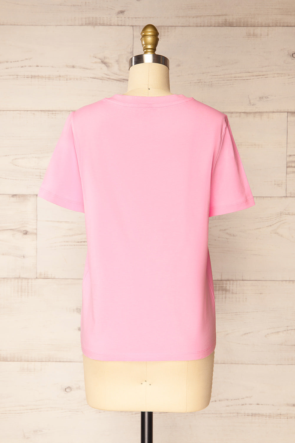 Dumka Pink Cotton T-Shirt with Short Sleeves | La petite garçonne back view