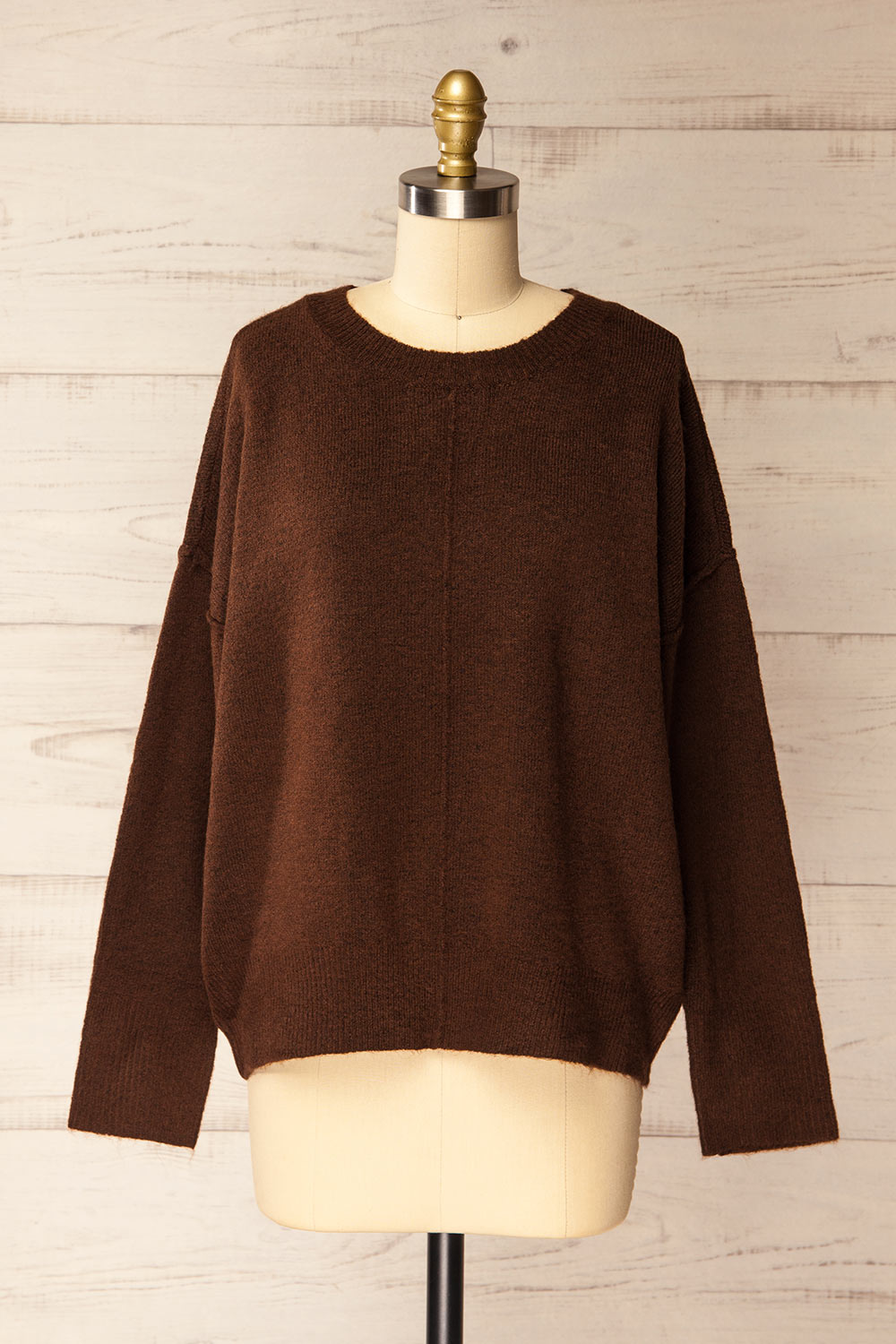Dundee Brown Soft Loose Sweater | La petite garçonne front view