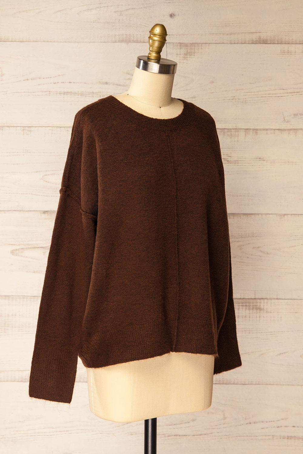 Dundee Brown Soft Loose Sweater | La petite garçonne side view