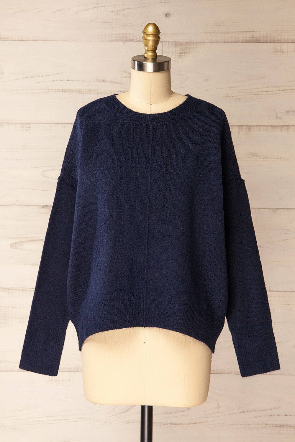 Dundee Navy Soft Loose Sweater | La petite garçonne front view