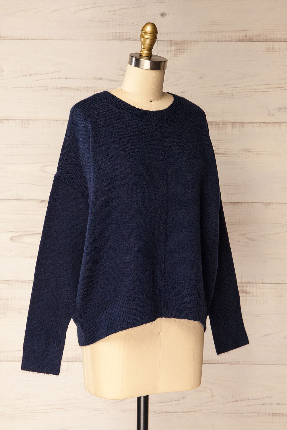 Dundee Navy Soft Loose Sweater | La petite garçonne side view