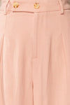 Dunster Pink Wide-leg Linen Pants | La petite garçonne fabric