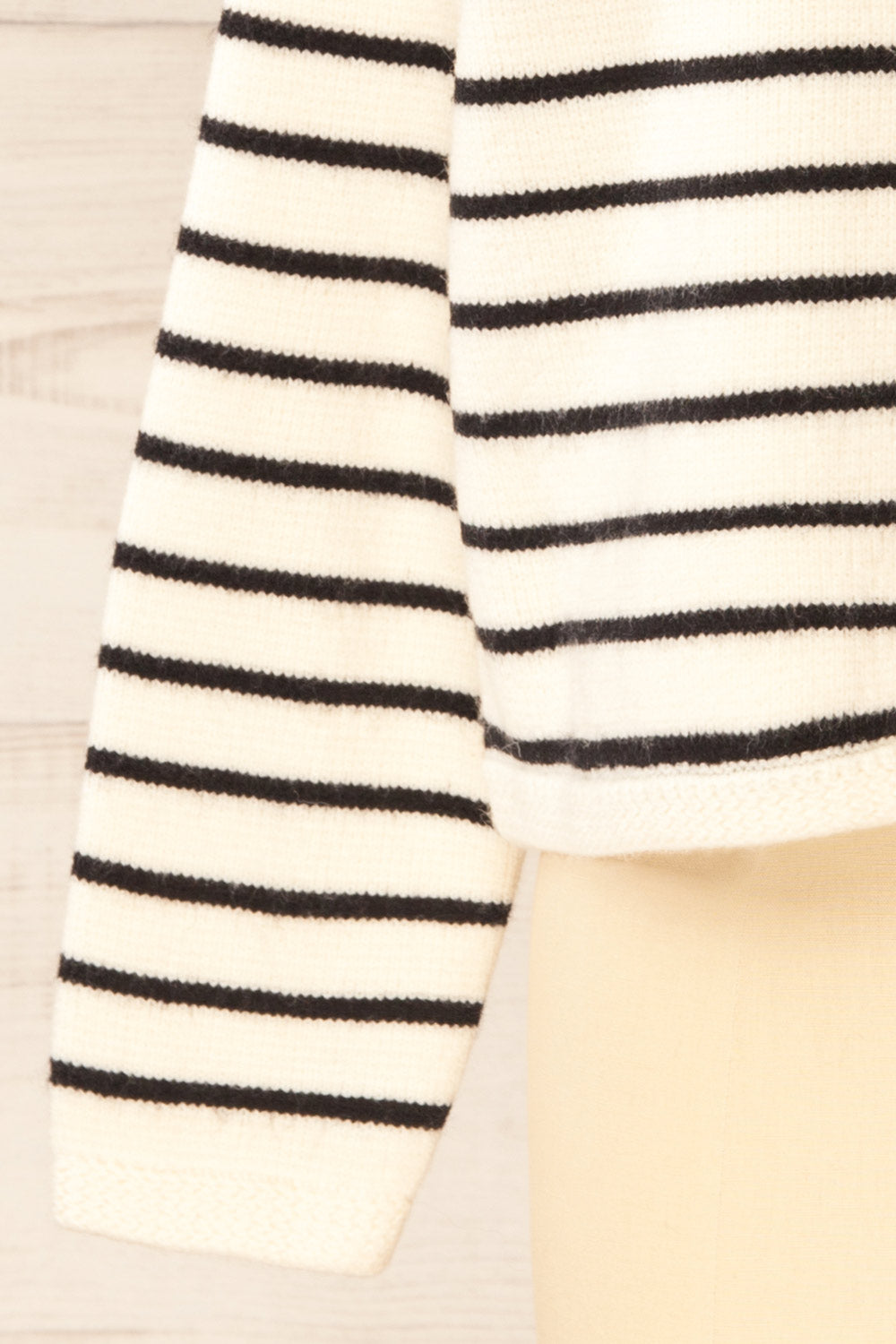 Durham Striped Thick Knitted Cardigan | La petite garçonne sleeve