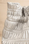 Duroque Silver Drawstring Shoulder Bag | La petite garçonne front close-up