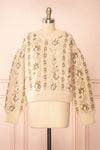 Dushanbe Knit Sweater w/ Flower Chain Pattern | Boutique 1861 front view