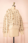 Dushanbe Knit Sweater w/ Flower Chain Pattern | Boutique 1861 side view