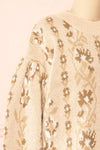 Dushanbe Knit Sweater w/ Flower Chain Pattern | Boutique 1861 side close-up