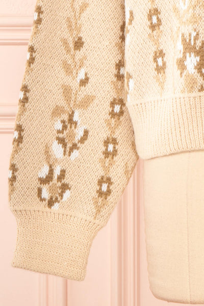 Dushanbe Knit Sweater w/ Flower Chain Pattern | Boutique 1861 bottom