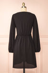 Ebba Black Knot Front Short Dress w/ Long Sleeves | Boutique 1861  back view