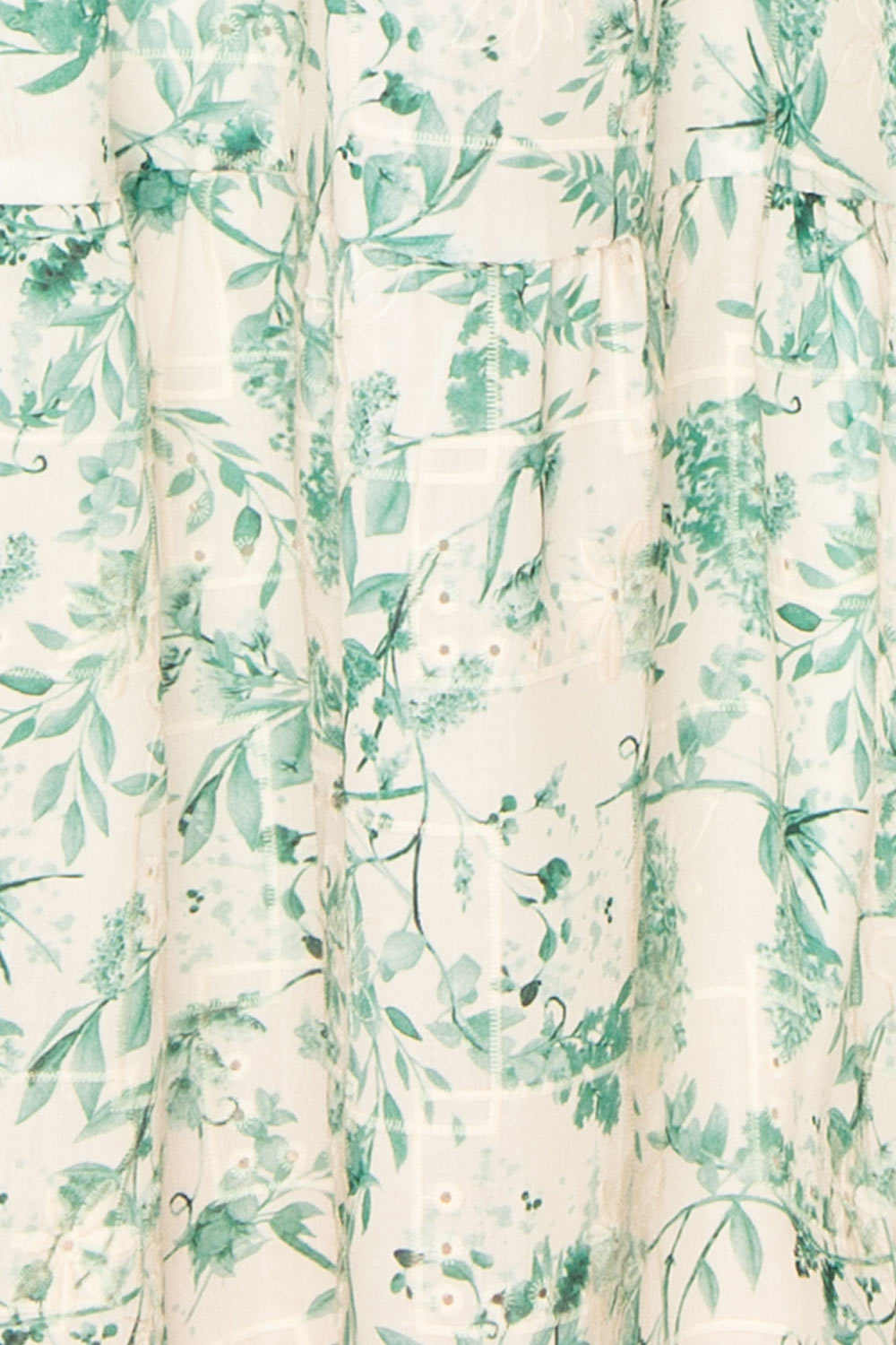 Edeline Green Floral Openwork Midi Dress | Boutique 1861  fabric 