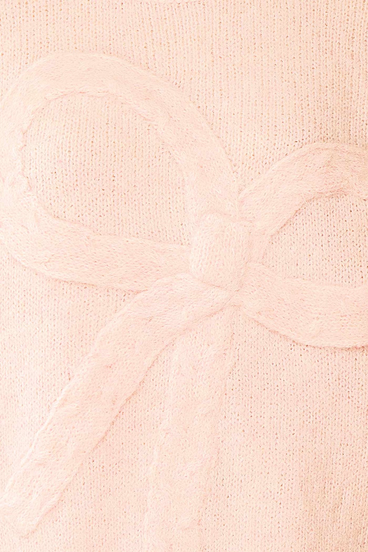 fabric view of Edelmina Pink Knit Sweater with Bow at Boutique 1861