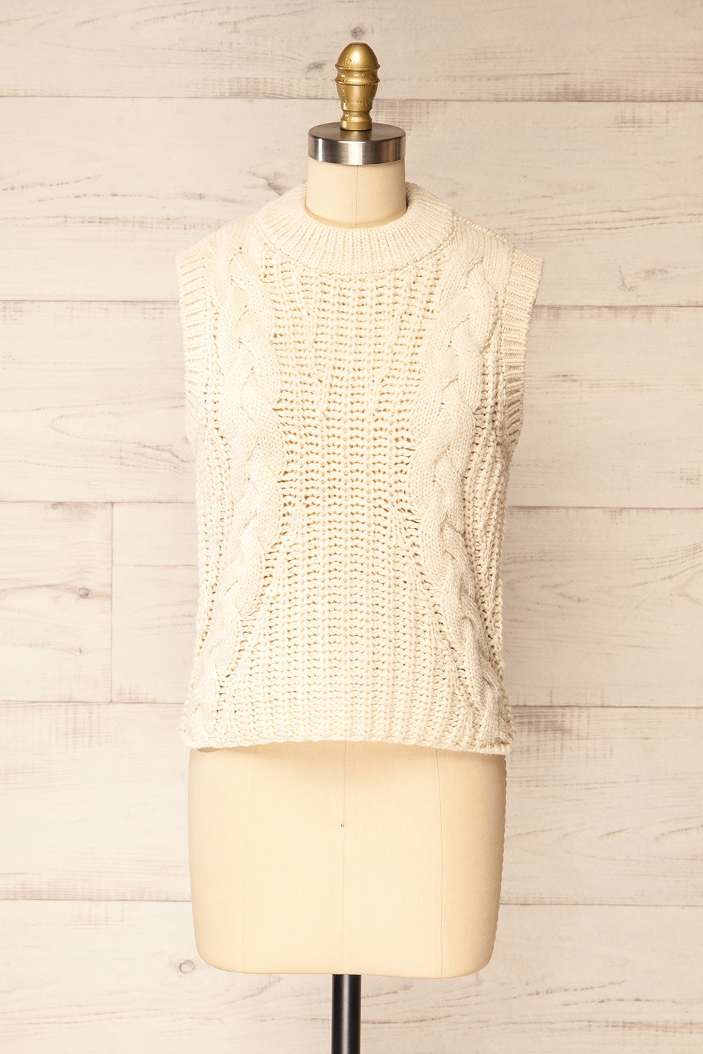 Edinburgh Sleeveless Knitted Top | La petite garçonne front view